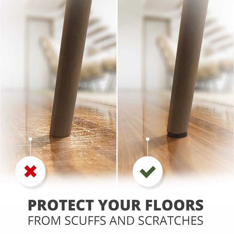 X-Protector 16 Heavy-Duty Felt Furniture Pads 2â€ 1/4â€ Thick X-Protector! Round Felt Pads for Furniture Feet - The Best Felt Floor Protectors for Furniture to Prevent Scratches. Protect Your Hard Floor! (Brown) - Image 5